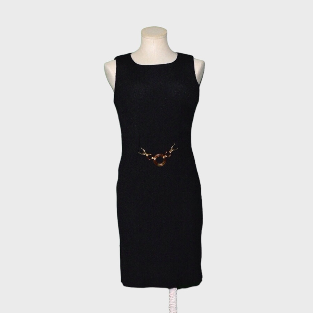 Crinkled Hardware Sheath Dress